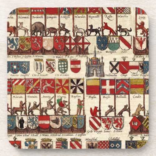 Coats of Arms with Animals Cities of Wallonia Beverage Coaster