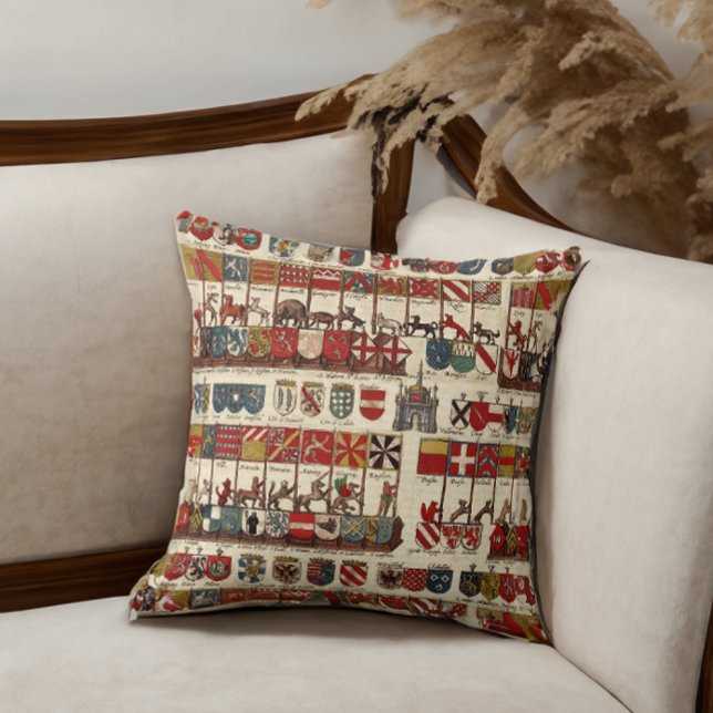 Coats of Arms with Animals Cities of Wallonia Throw Pillow (Creator Uploaded)