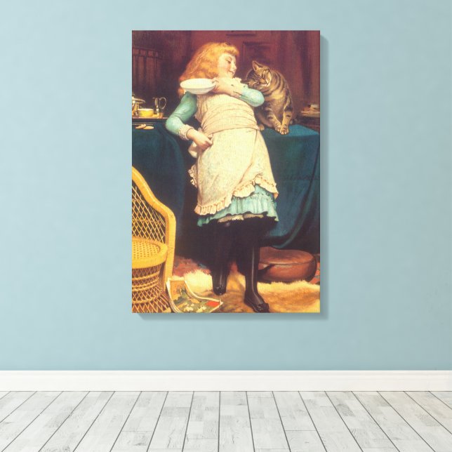 Coaxing Better Than Teasing Charles Burton Barber Canvas Print (Insitu(Wood Floor))