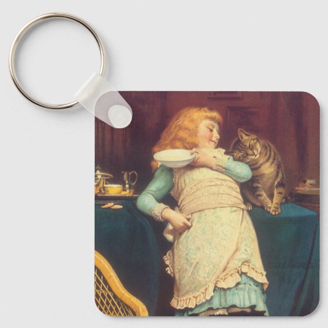 Coaxing Better Than Teasing Charles Burton Barber Keychain (Front)