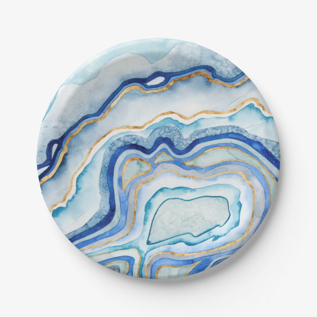 Cobalt Agate II Paper Plates (Front)
