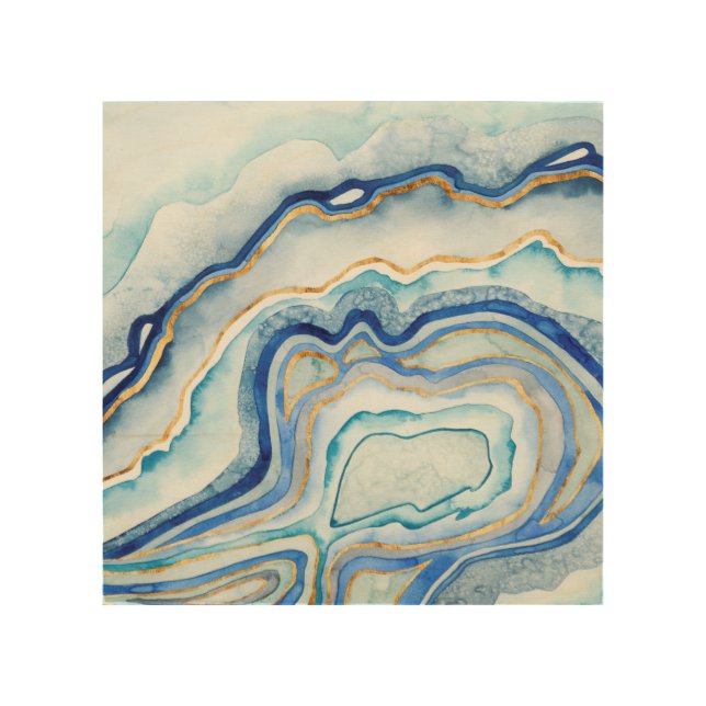 Cobalt Agate II Wood Wall Art (Front)