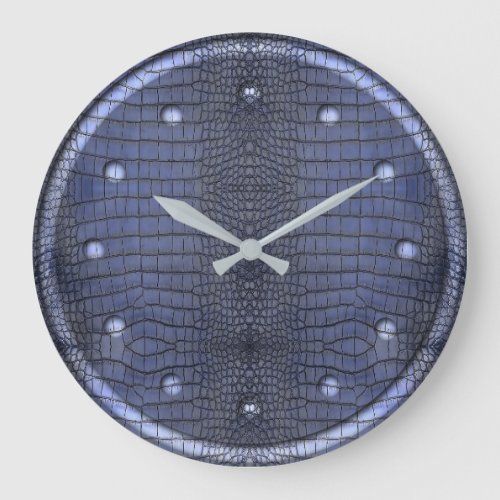 Cobalt Alligator Skin Texture Large Clock