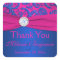Cobalt and Fuchsia Damask Wedding Favor Sticker