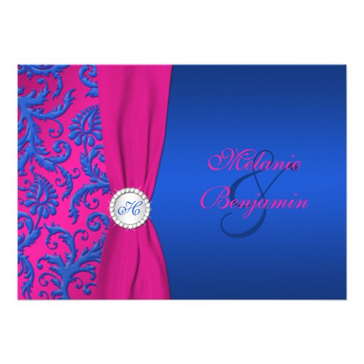 Fuschia And Silver Invitations 4