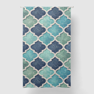 Cobalt and Teal Quatrefoil - Mediterranean Mosaic Blackout Curtains