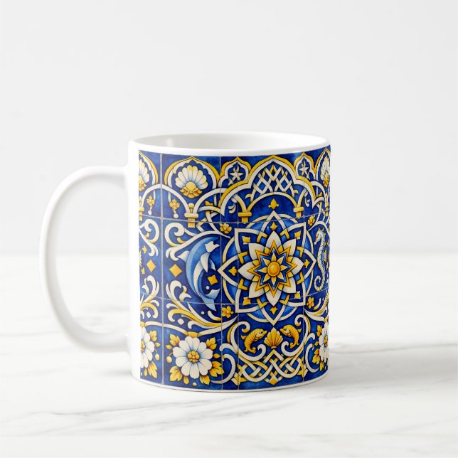 Cobalt Archway Azulejo Mug (Left)