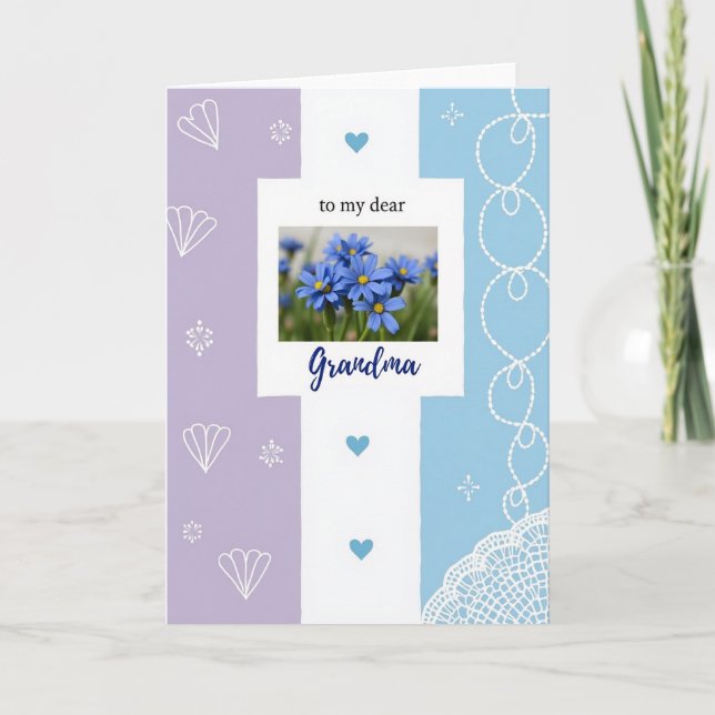 Cobalt Blossom Mothers Day Card (Front)