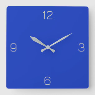 Cobalt Blue 1338BE Color, With Add a Name Option Square Wall Clock