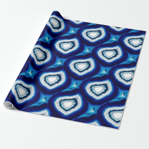 Cobalt Blue Agate Wrapping Paper