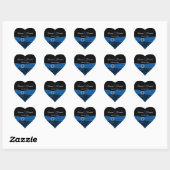 Cobalt Blue and Black Damask 1.5" Heart Sticker (Sheet)