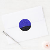 Cobalt Blue and Black Damask 1.5" Round Sticker (Envelope)