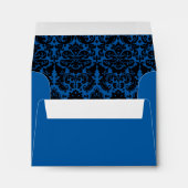 Cobalt Blue and Black Damask A2 Envelope for RSVP (Back (Bottom))