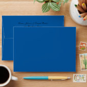 Cobalt Blue and Black Damask A7 Envelope for 5x7's (Desk)