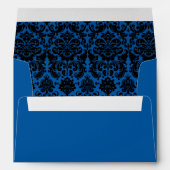 Cobalt Blue and Black Damask A7 Envelope for 5x7's (Back (Bottom))