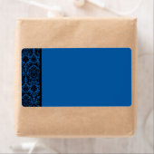 Cobalt Blue and Black Damask Blank Address Label (Insitu)