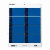 Cobalt Blue and Black Damask Blank Address Label (Full Sheet)