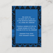 Cobalt Blue and Black Damask Enclosure Card (Back)