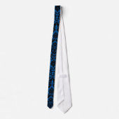 Cobalt Blue and Black Damask Necktie (Back)