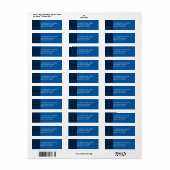 Cobalt Blue and Black Damask Return Address Label (Full Sheet)