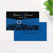 Cobalt Blue and Black Damask Wedding Favor Tag (Desk)