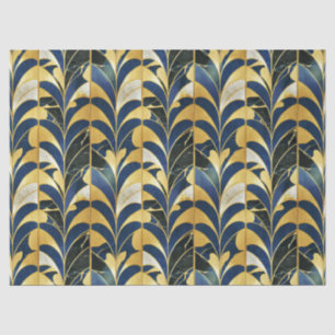 Cobalt Blue and Gold Art Deco Marble pattern Tissue Paper