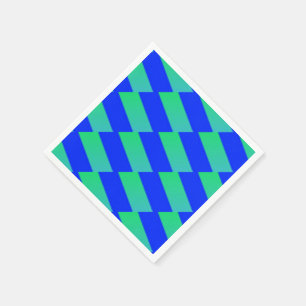 Cobalt Blue and Green Abstract Squares Napkins