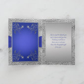 Cobalt Blue and Pewter Heart Thank You Card (Inside)