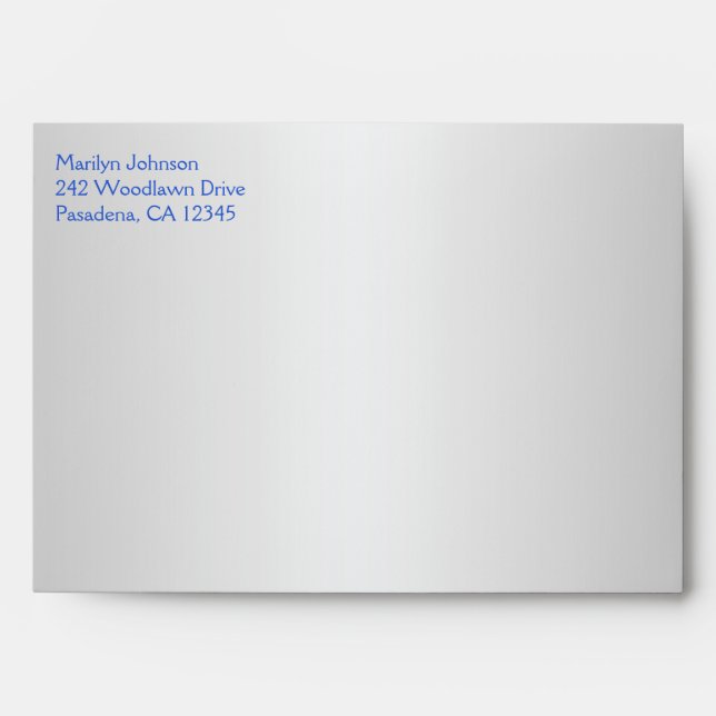 Cobalt Blue and Silver Envelope for 5"x7" Sizes (Front)