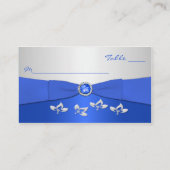 Cobalt Blue and Silver Floral Placecards (Back)