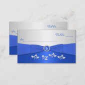 Cobalt Blue and Silver Floral Placecards (Front/Back)