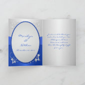 Cobalt Blue and Silver Floral Thank You Card (Inside)