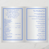 Cobalt Blue and Silver Floral Wedding Program (Back)