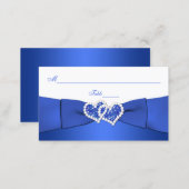 Cobalt Blue and White Joined Hearts Placecards (Front/Back)