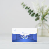 Cobalt Blue and White Joined Hearts Placecards (Standing Front)