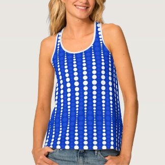 Cobalt Blue and White Polka Dot Women's Tank Top