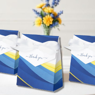 Cobalt Blue and Yellow Wedding Favor Boxes