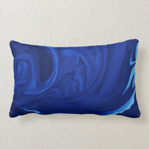 Cobalt blue background Textured Handmade Lumbar Pillow