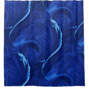 Cobalt blue background Textured Handmade Shower Curtain
