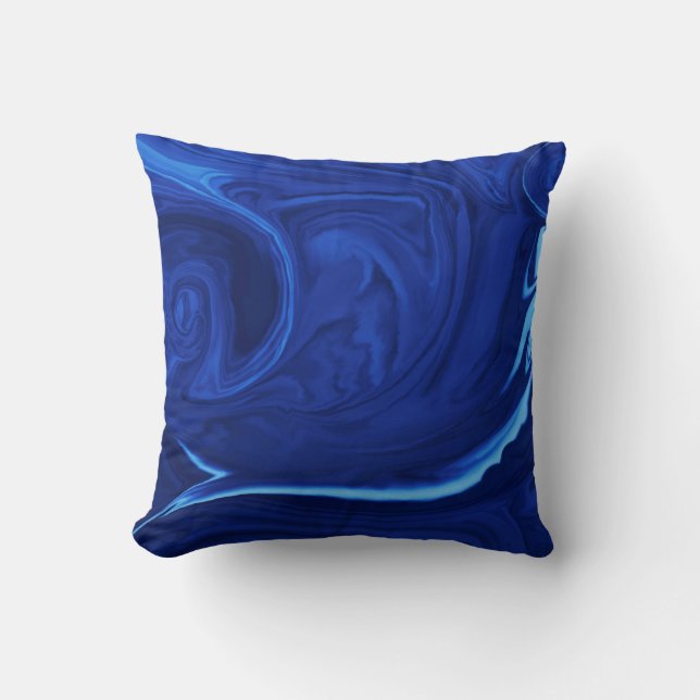 Cobalt blue background Textured Handmade Throw Pillow (Front)