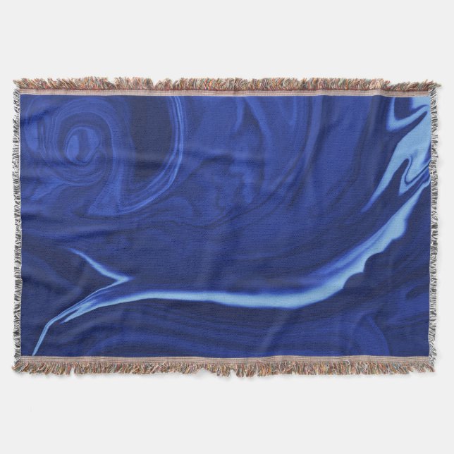 Cobalt blue background throw blanket (Front)
