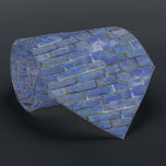 Cobalt Blue Brick Wall Pattern Neck Tie<br><div class="desc">This cool tie is decorated with a cobalt blue brick wall pattern. Perfect gift for a construction worker,  builder or mason.</div>