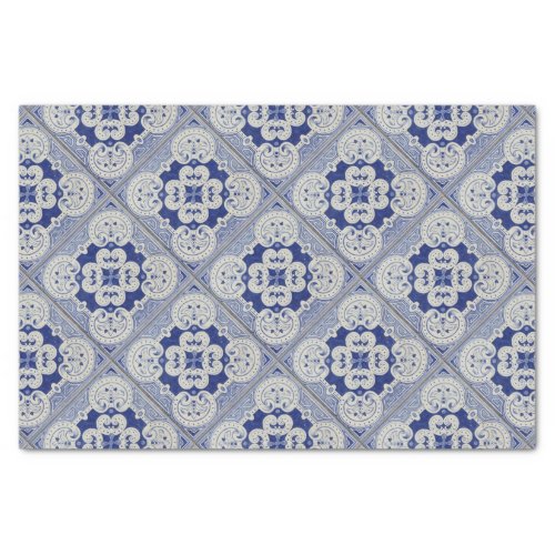 Cobalt Blue Ceramic Tile Tissue Paper