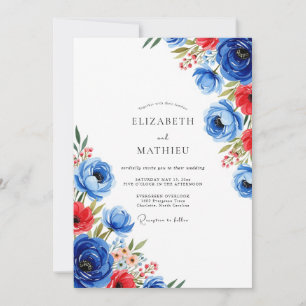 Cobalt Blue Charismatic Summer Wedding Invitation
