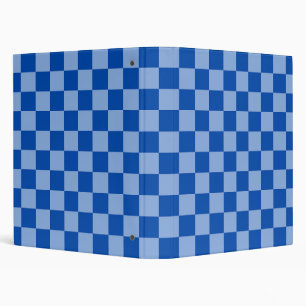 Cobalt Blue Checkerboard 3 Ring Binder