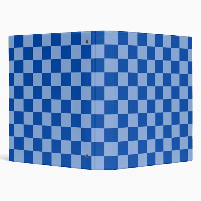 Cobalt Blue Checkerboard 3 Ring Binder (Background)