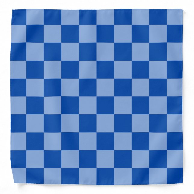 Cobalt Blue Checkerboard Bandana (Front)