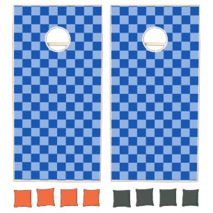 Cobalt Blue Checkerboard Cornhole Set