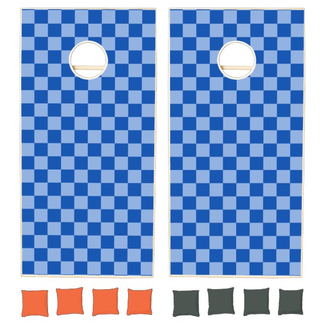 Cobalt Blue Checkerboard Cornhole Set (Set)