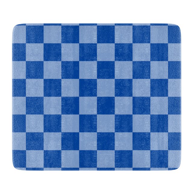 Cobalt Blue Checkerboard Cutting Board (Front)